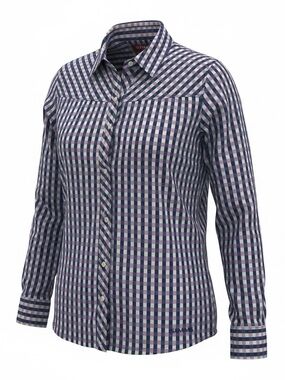 Simms women’s large fishing shirt purple pink gingham EUC